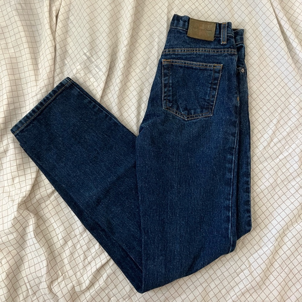 vintage Calvin Klein dark wash low waisted straight leg jeans